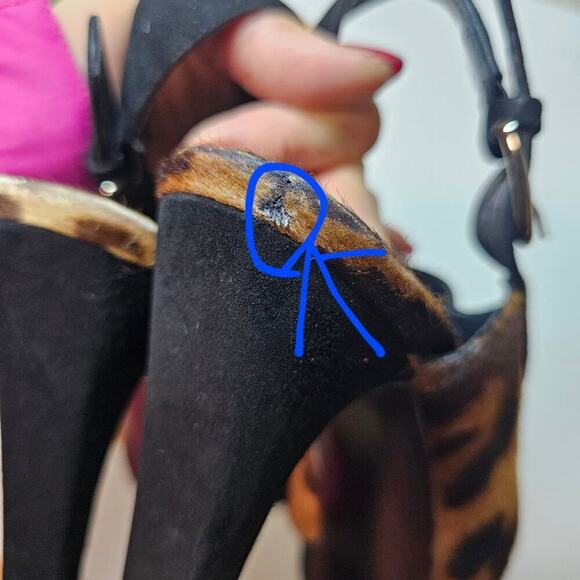 Stuart Weitzman Pony Style Ultra High heel 5.5M‎ Calfskin heels. Open toes. NY - Picture 6 of 15